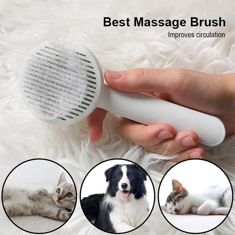 Pet grooming brush for long and short hair