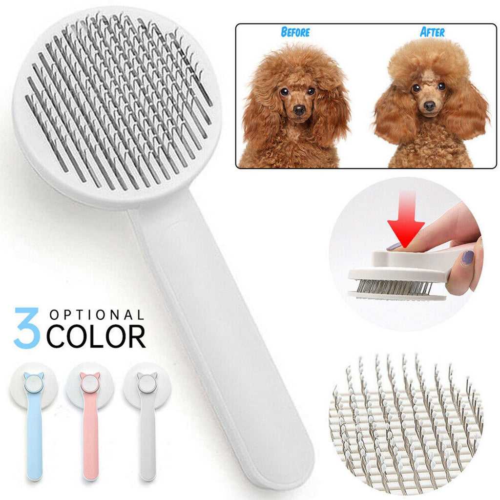 Gentle rounded bristles on pet grooming brush