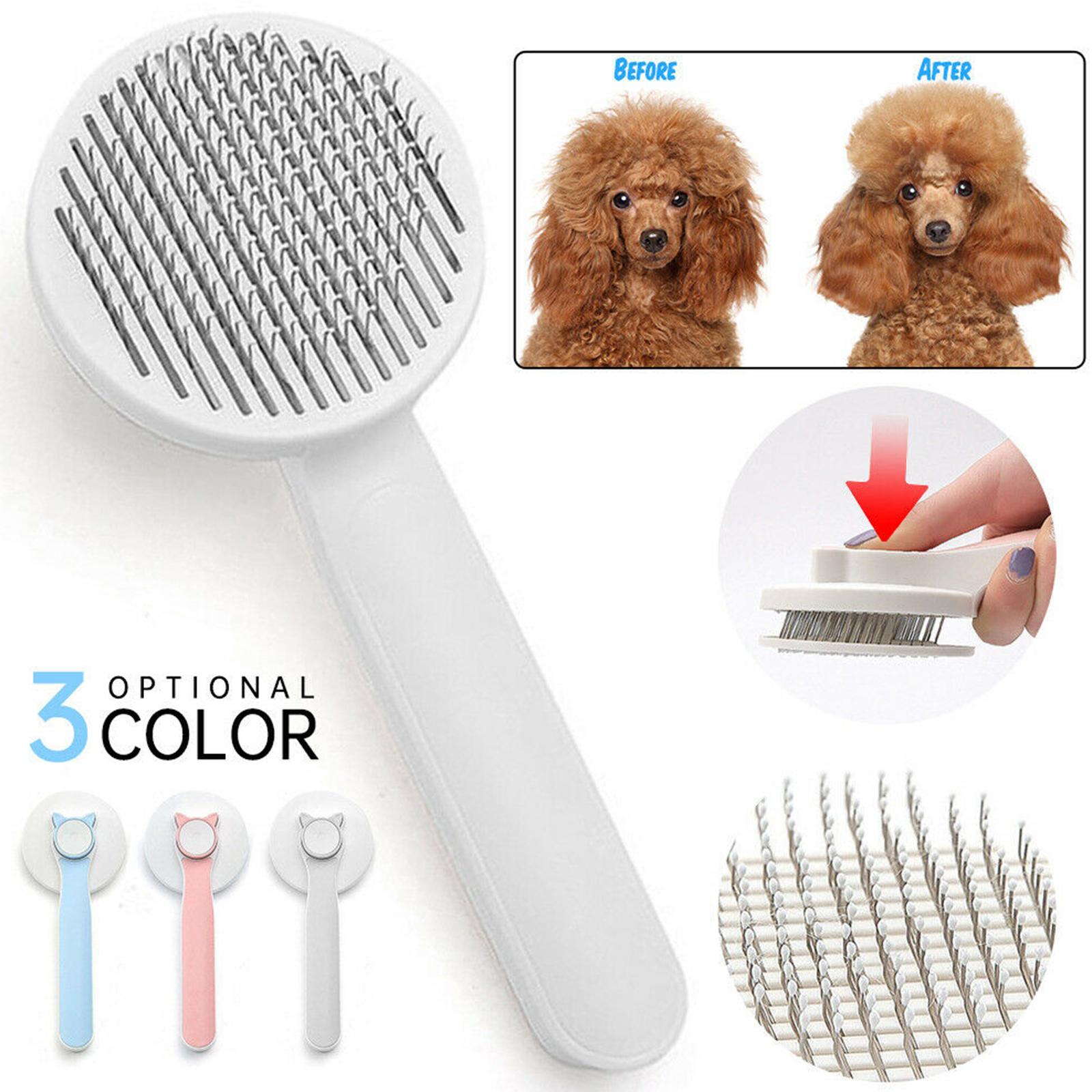 Gentle rounded bristles on pet grooming brush