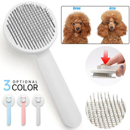 Gentle rounded bristles on pet grooming brush