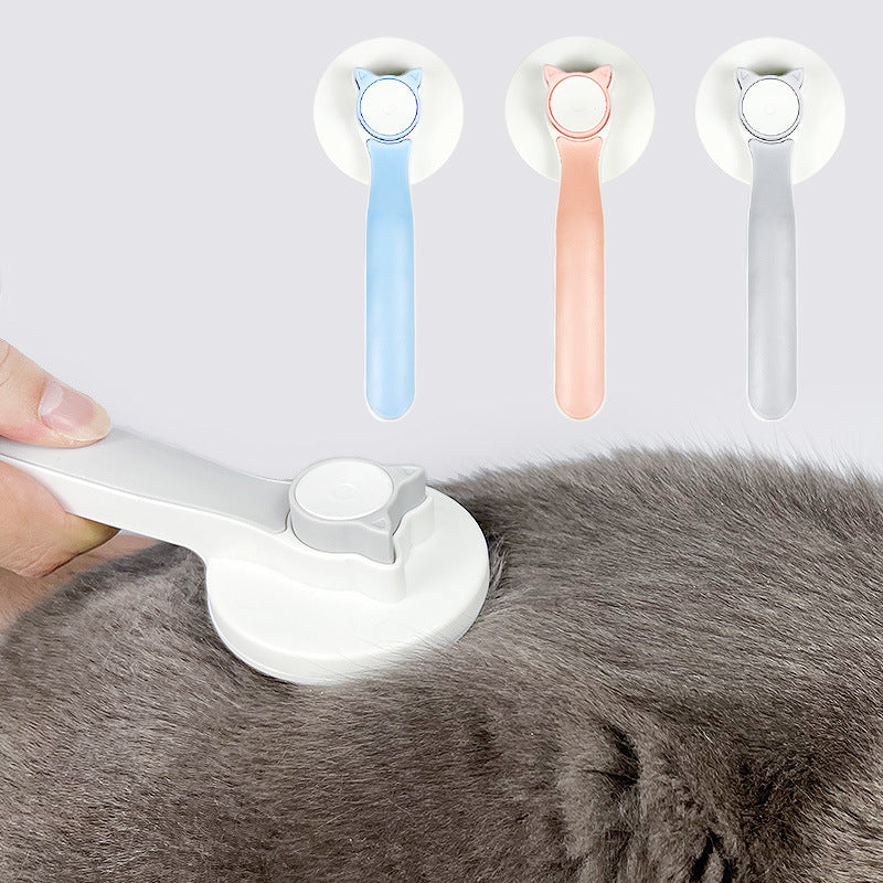 Self-cleaning pet brush for cats and dogs