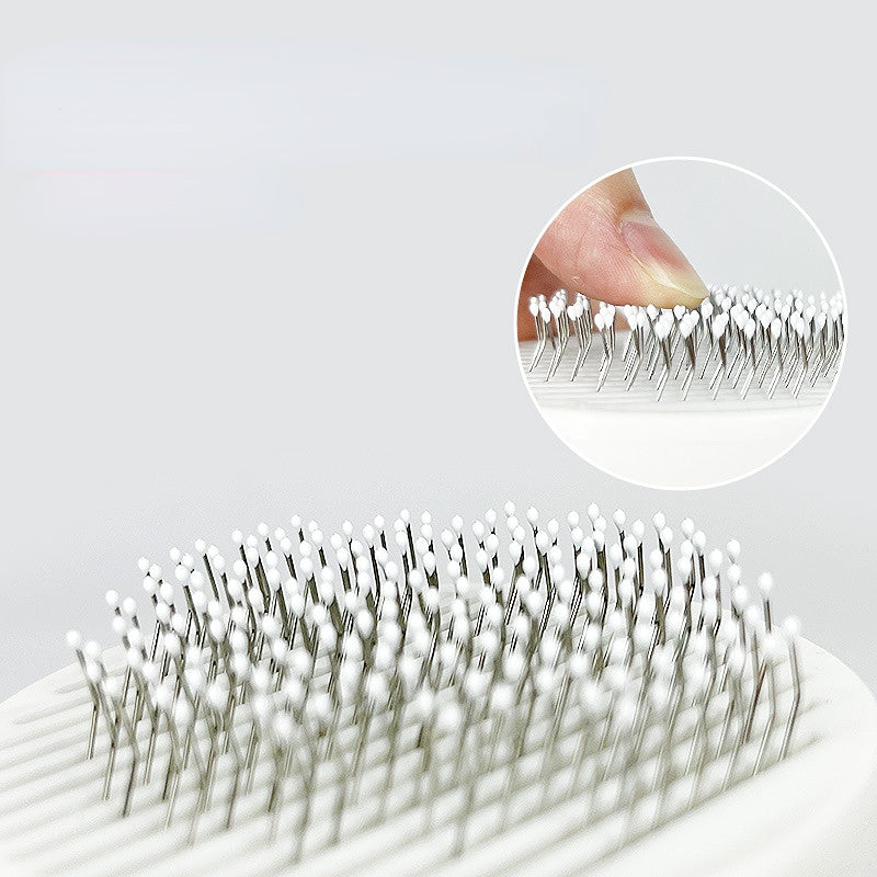 Pet grooming brush close-up